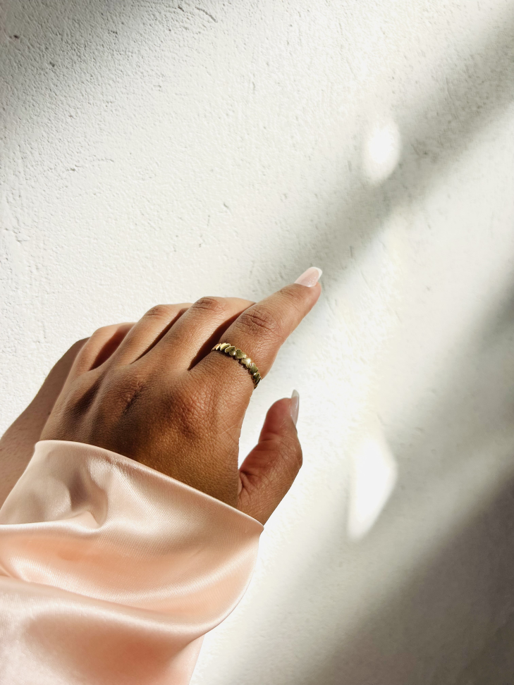 Anel Corações Banhado Ouro 18k - #5