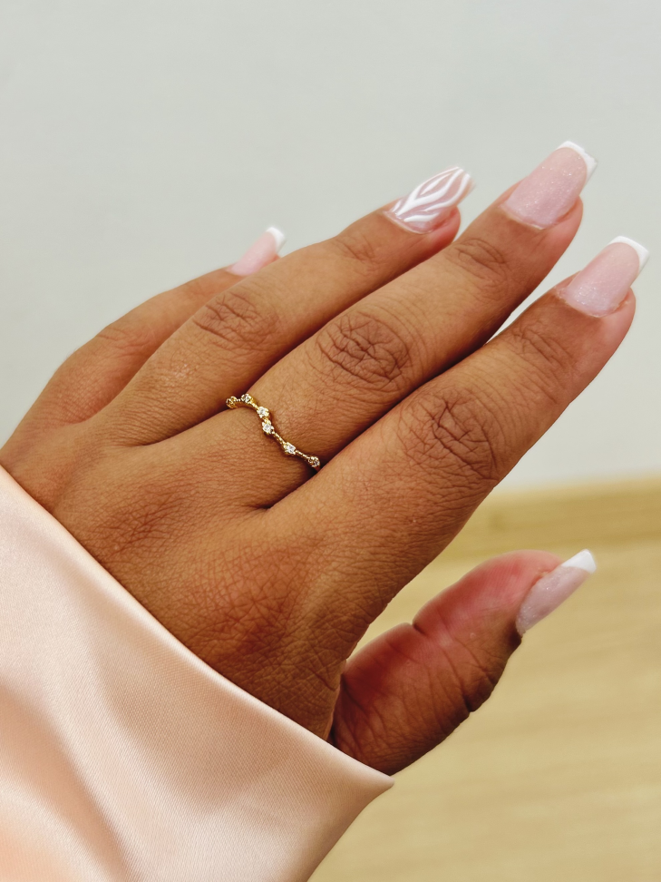 Anel Constelação Cravejado Banhado a Ouro 18K - #10