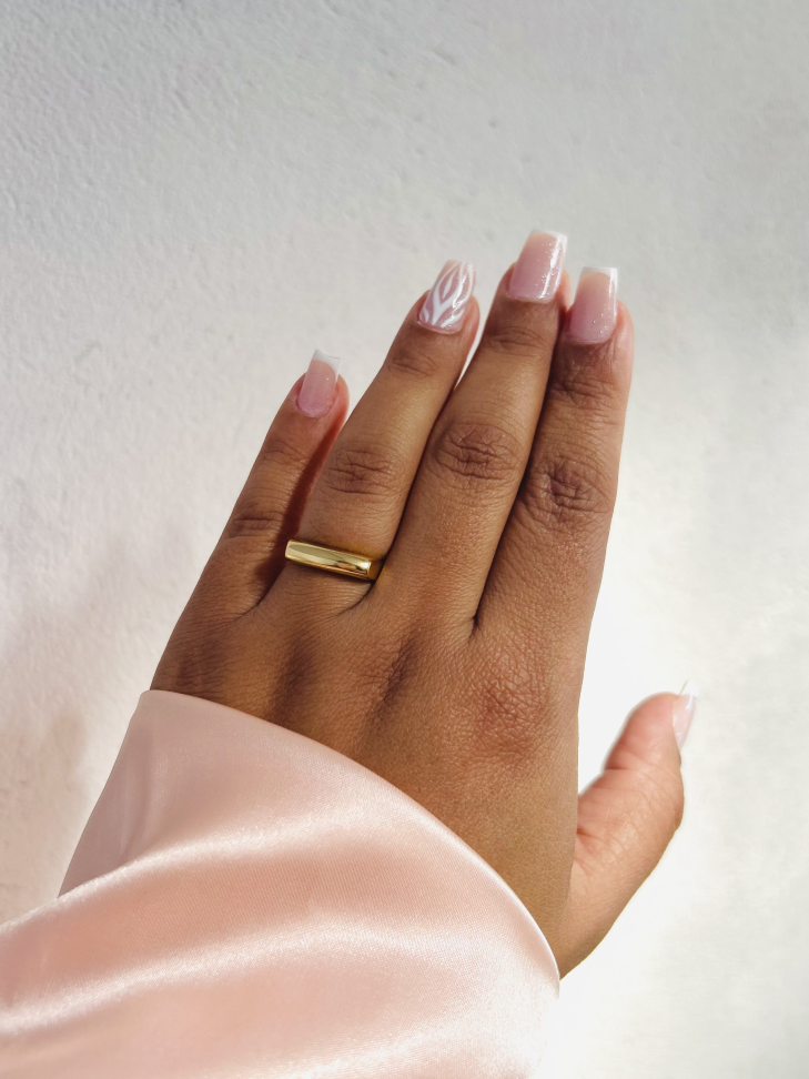 Anel de Sinete Clássico Banhado Ouro 18k (Signet Ring) - #2