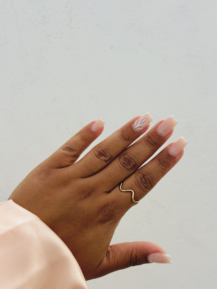 Anel Wave(ondulado) Banhado a Ouro 18k - #7