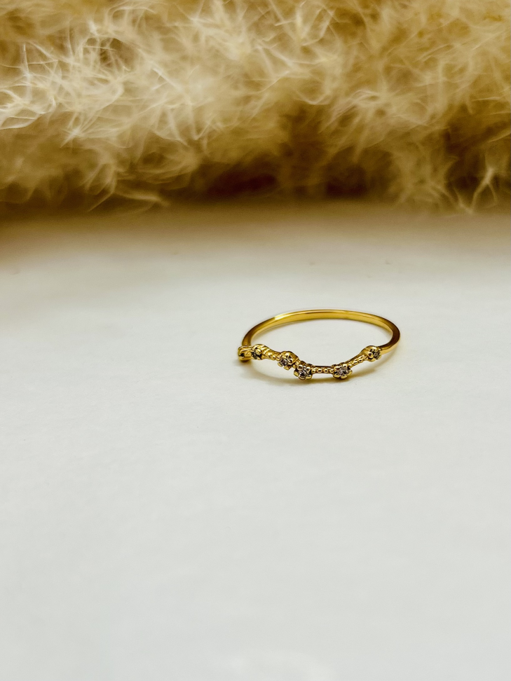 Anel Constelação Cravejado Banhado a Ouro 18K - #3