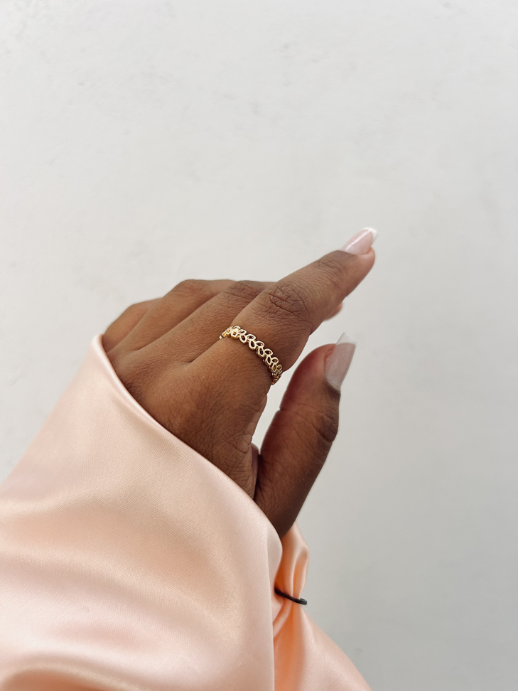 Anel Eternity Folhas Banhado Ouro 18k (Aparador Botânico) - #7