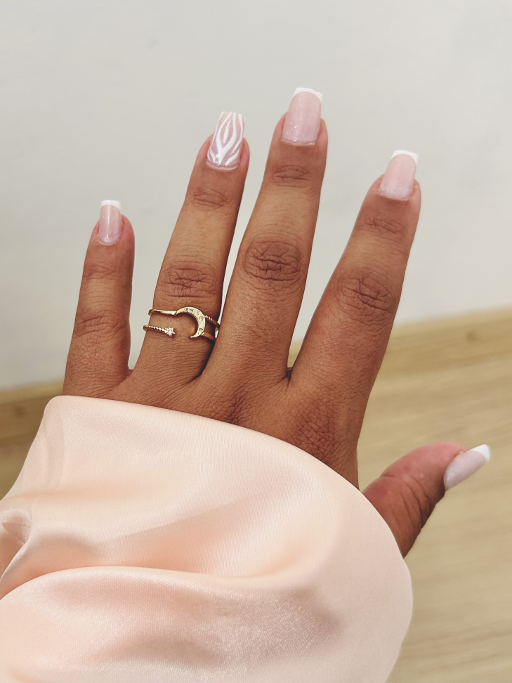 Anel Ajustável Lua e Estrela Cravejada Banhado Ouro 18k (Celestial) - #2