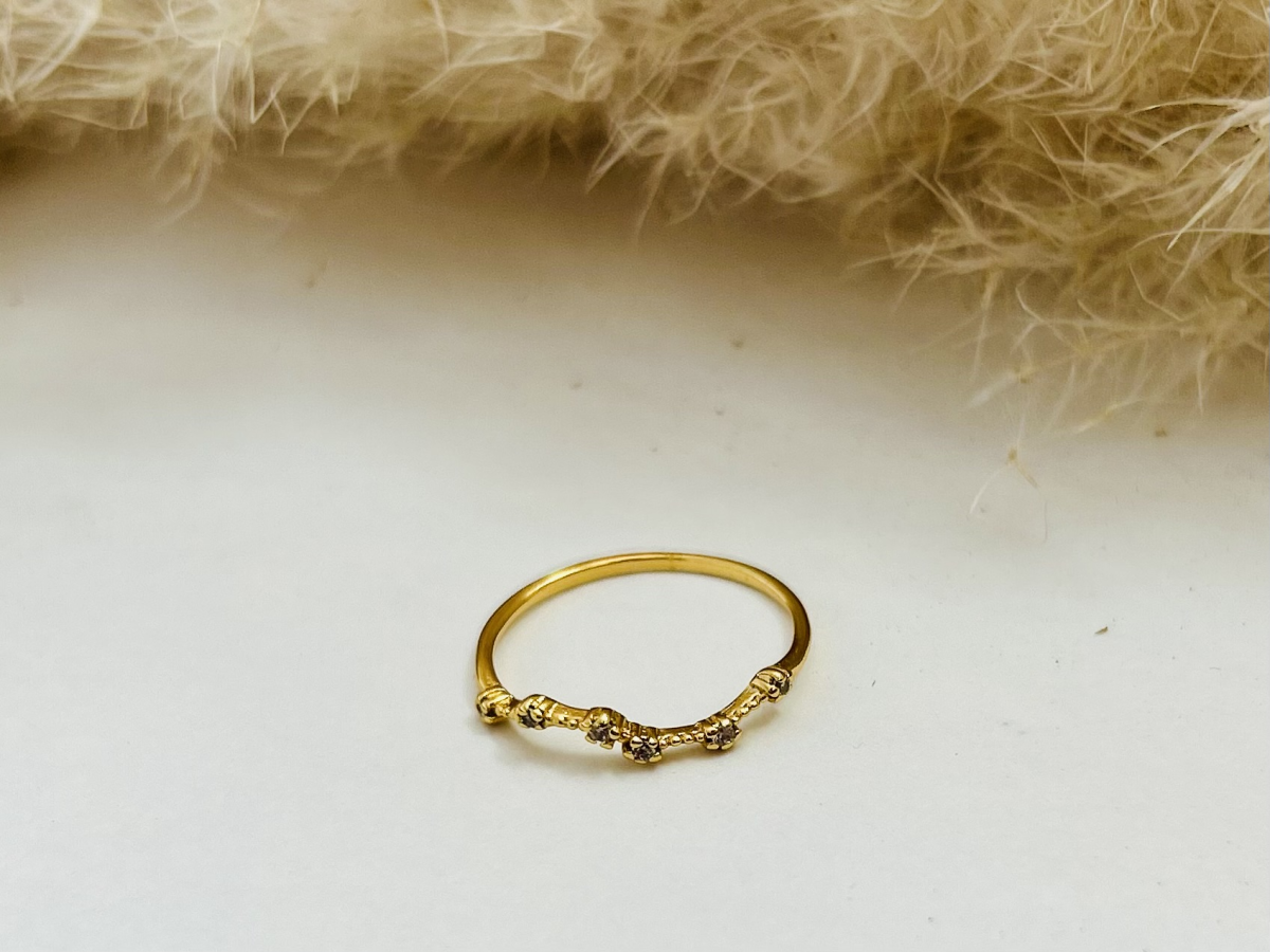 Anel Constelação Cravejado Banhado a Ouro 18K - #4