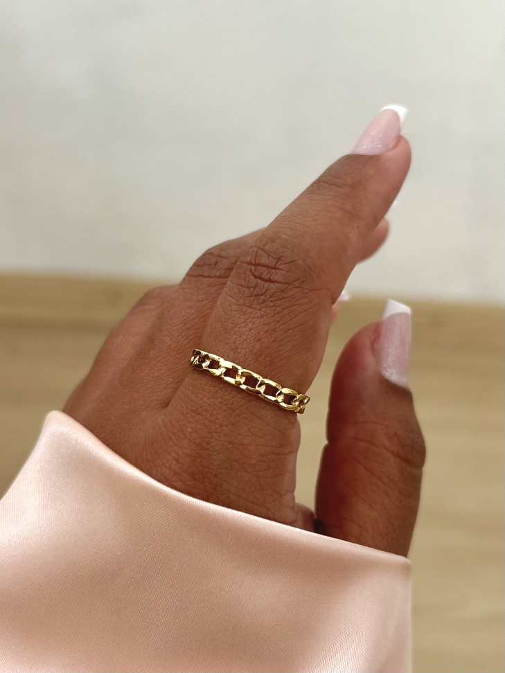 Anel Grumet Dourado Banhado a Ouro 18K – Elegância Atemporal e Minimalista - #3