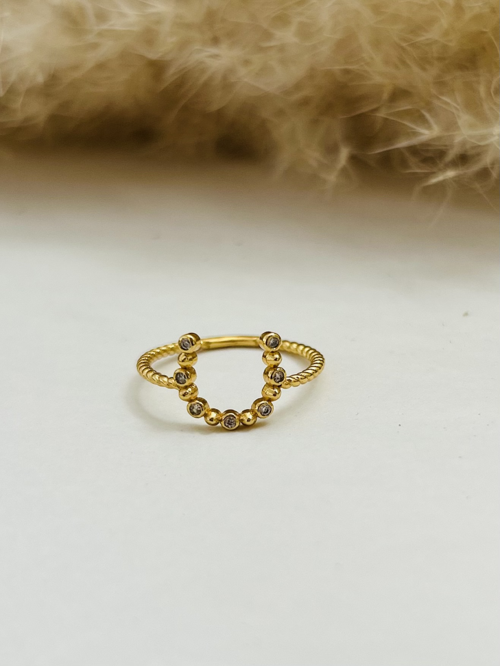 Anel Ferradura Proteção Cravejada – Ouro 18K | Seu Amuleto de Poder - #2