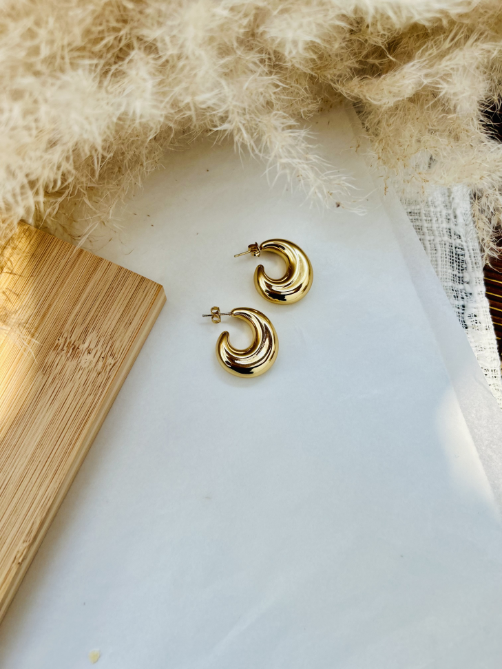 ARGOLA BOLD LUXO AÇO INOX DOURADA | Hipoalergênica - #3