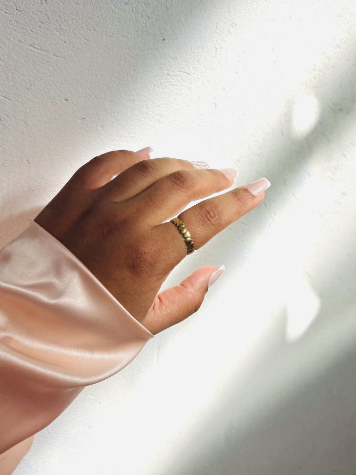 Anel Corações Banhado Ouro 18k - #7