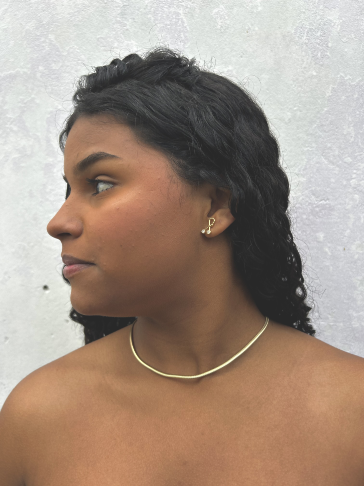 Brinco Nó Lapão com Zircônia Banhado a ouro 18k - #3