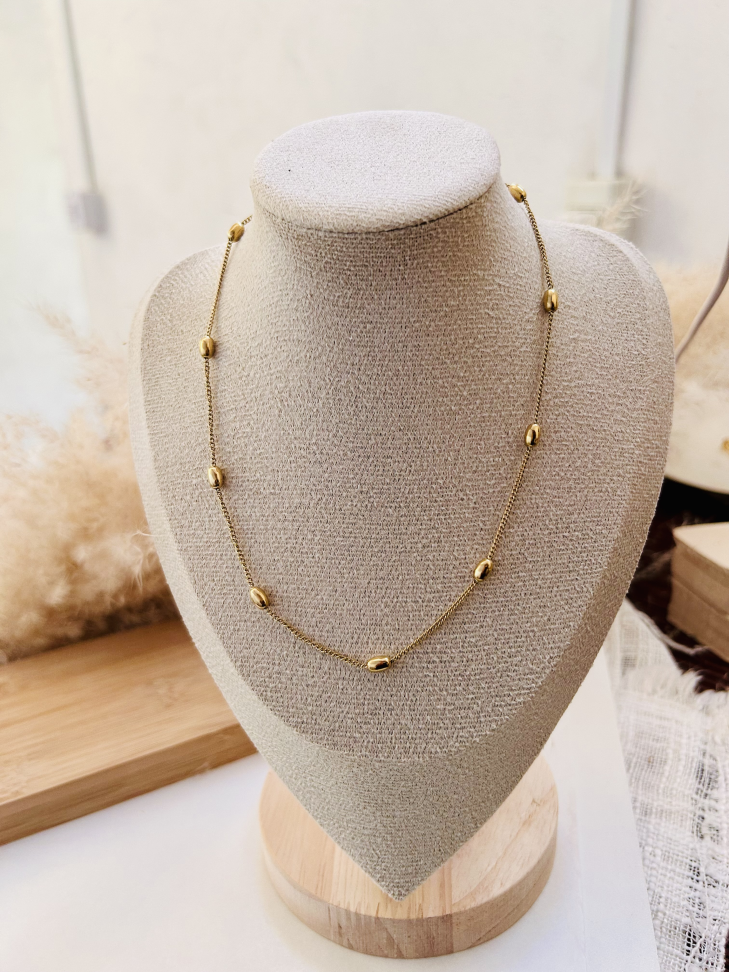 COLAR CHOKER BOLINHAS DOURADAS | Aço Inoxidável | Delicado e Resistente - #2