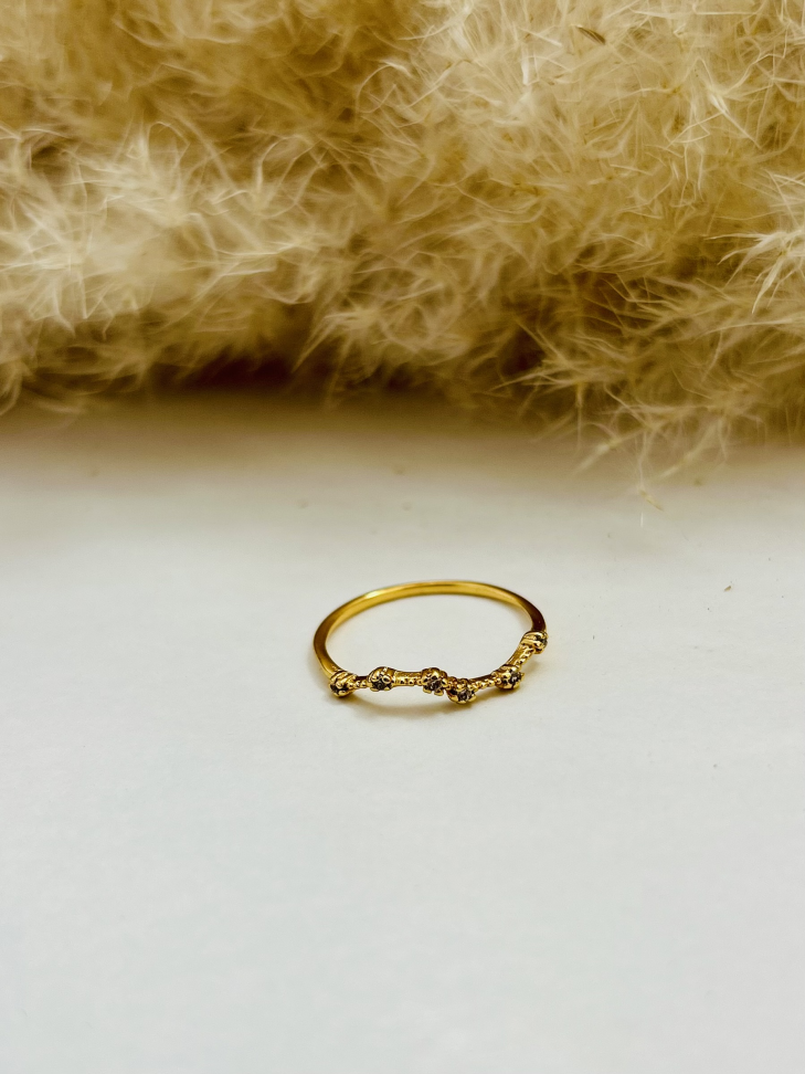 Anel Constelação Cravejado Banhado a Ouro 18K - #5