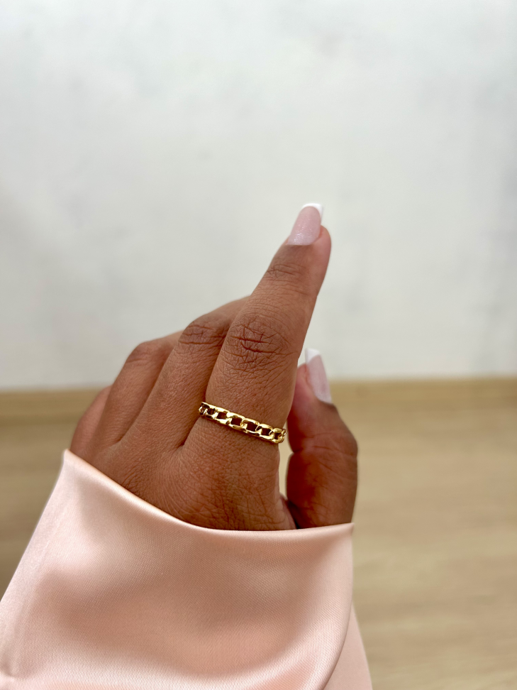 Anel Grumet Dourado Banhado a Ouro 18K – Elegância Atemporal e Minimalista - #8