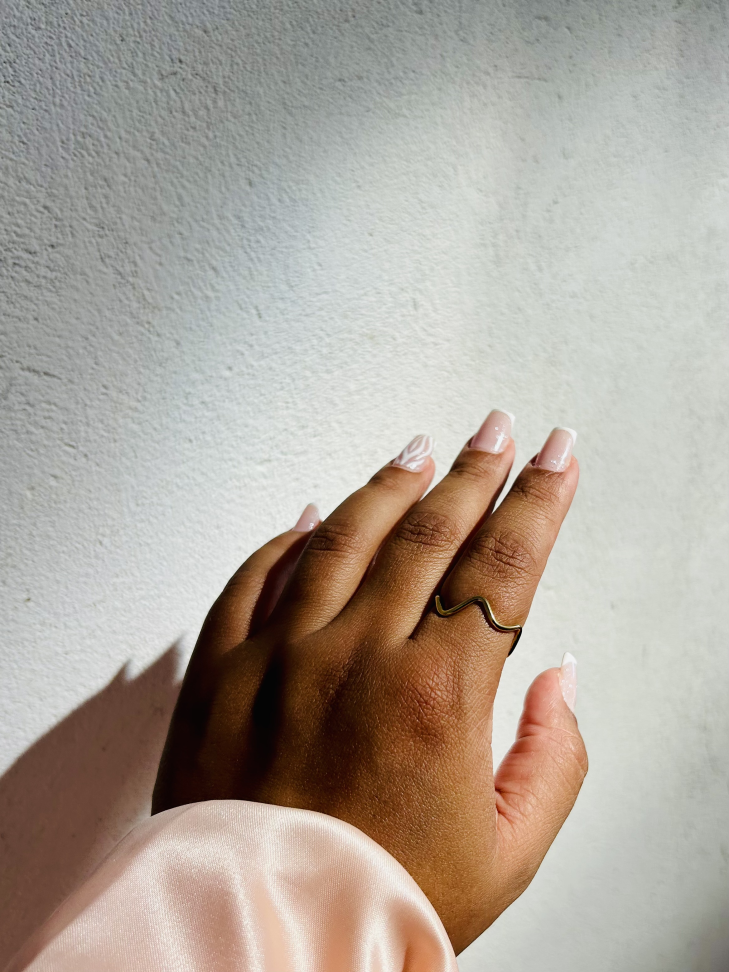 Anel Wave(ondulado) Banhado a Ouro 18k - #5