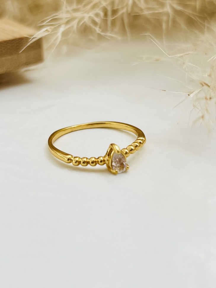 Anel Navete Pontos de Luz Banhado Ouro 18k - #3