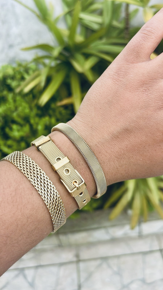 Pulseira Malha Aço Inoxidável - #4