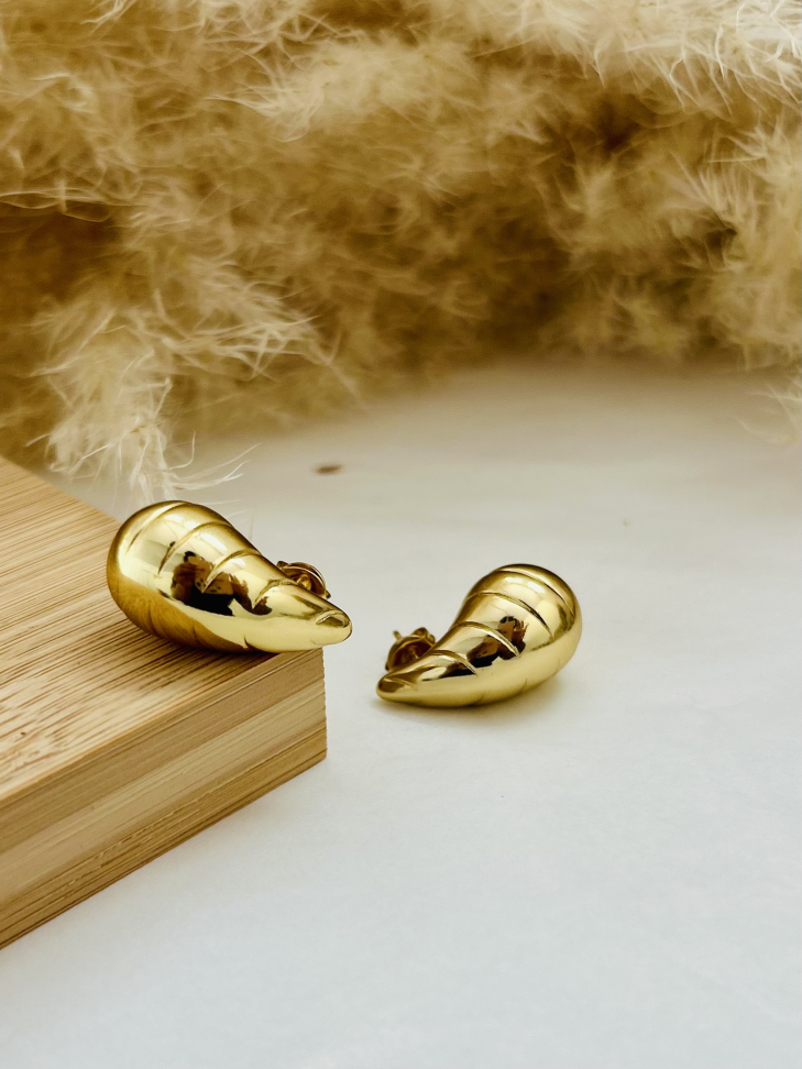 BRINCO GOTA ESCULTURAL AÇO INOX – Volume que destaca o rosto - #4