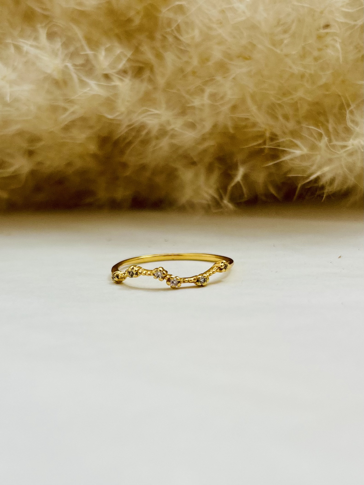 Anel Constelação Cravejado Banhado a Ouro 18K - #2