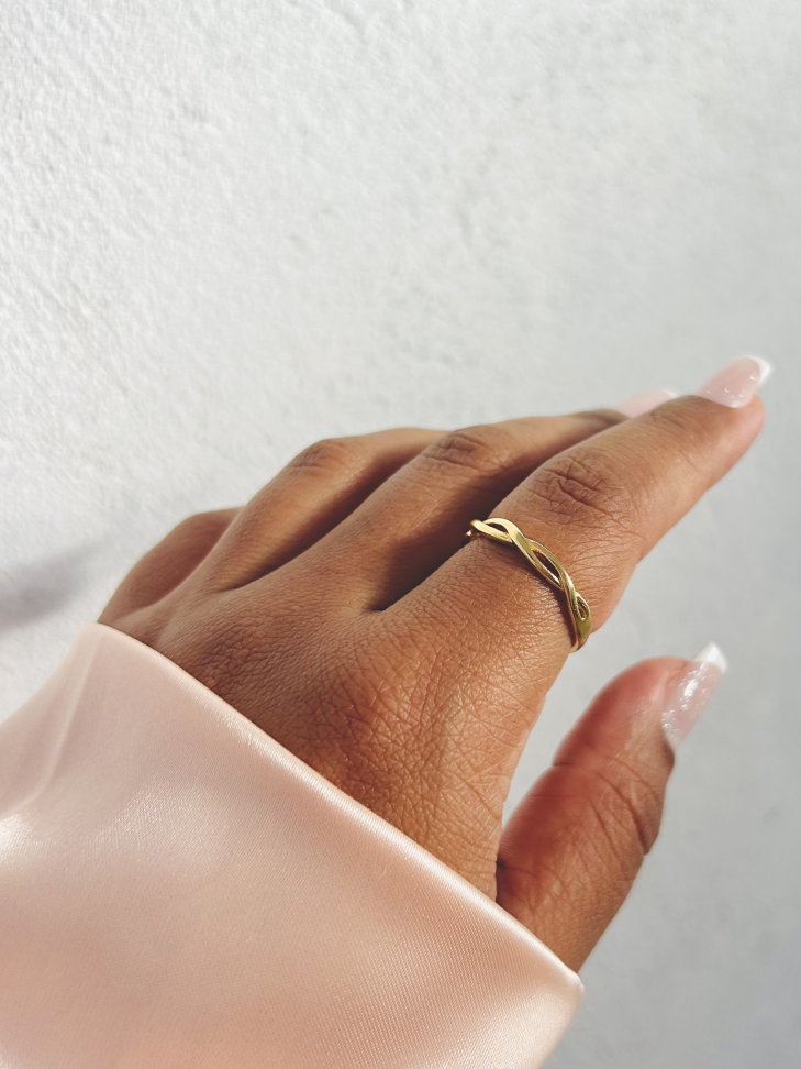 Anel Trançado Fino | Semijoia Banhada a Ouro 18K Minimalista - #3