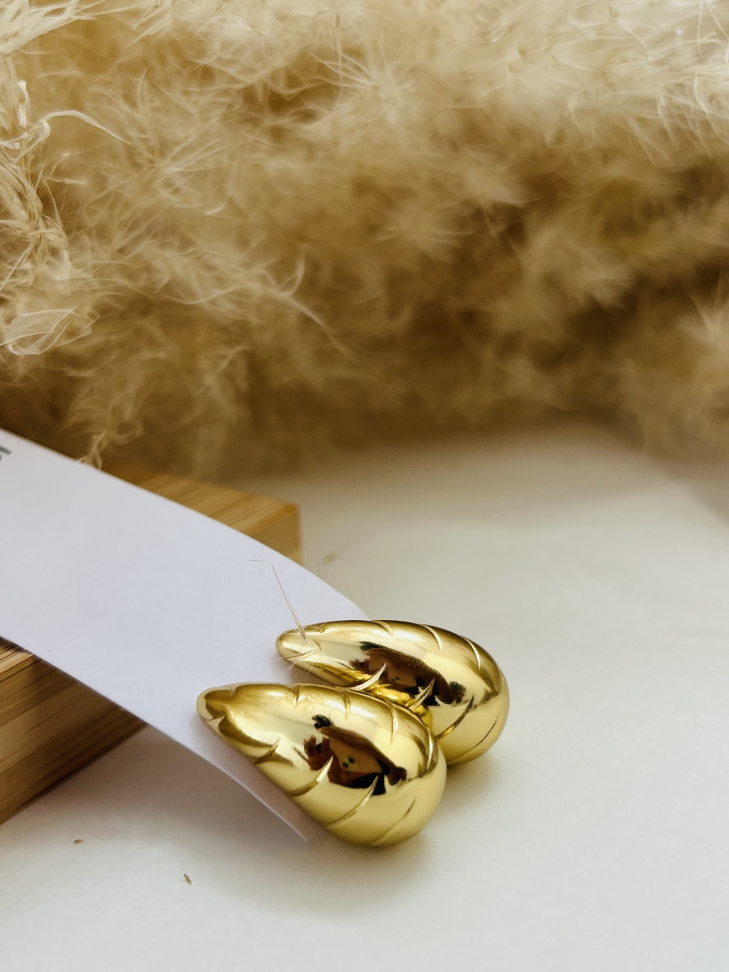 BRINCO GOTA ESCULTURAL AÇO INOX – Volume que destaca o rosto - #2