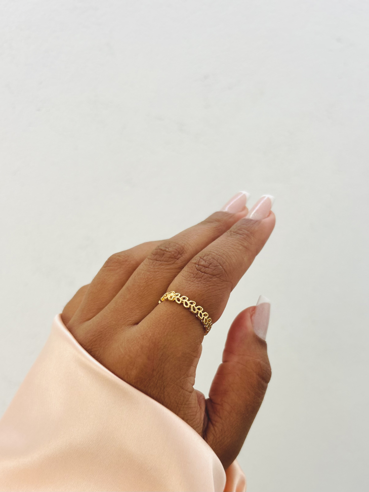 Anel Eternity Folhas Banhado Ouro 18k (Aparador Botânico) - #2