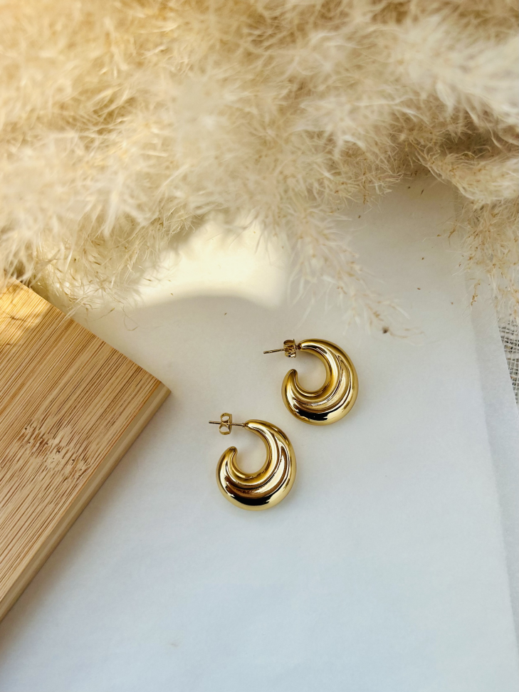 ARGOLA BOLD LUXO AÇO INOX DOURADA | Hipoalergênica - #2