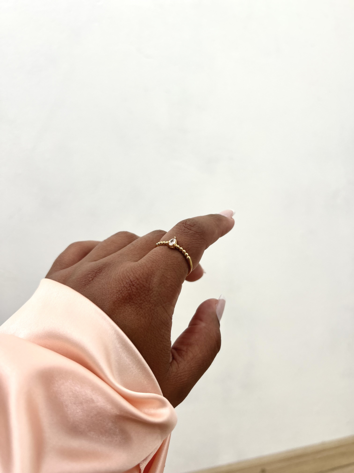 Anel Navete Pontos de Luz Banhado Ouro 18k - #6