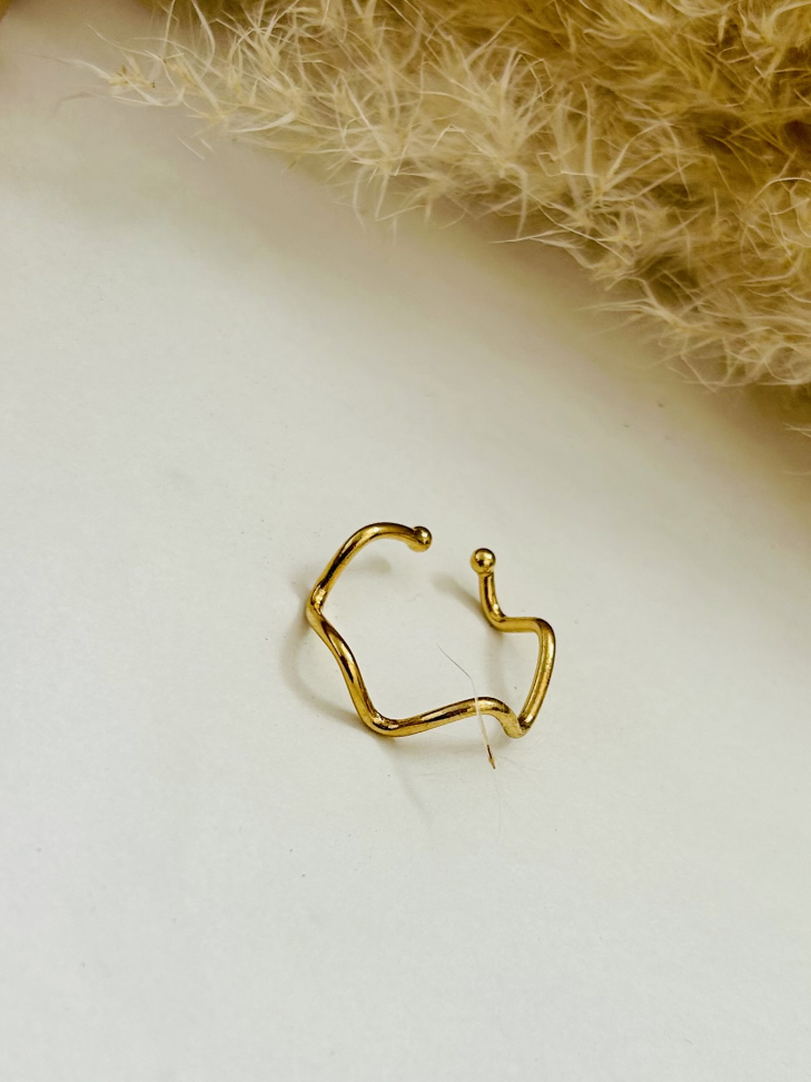 Anel Wave(ondulado) Banhado a Ouro 18k - #2