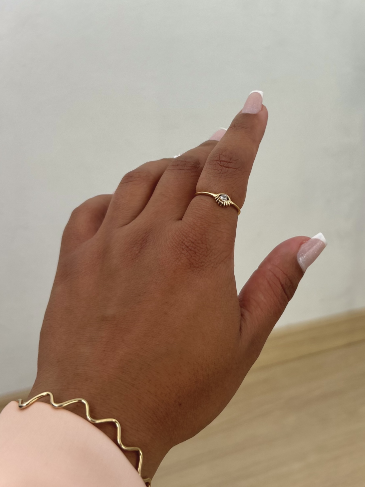 Anel Olho Grego Dourado ELOS | Semijoia de Proteção Banhada a Ouro 18K IRRADIA - #7