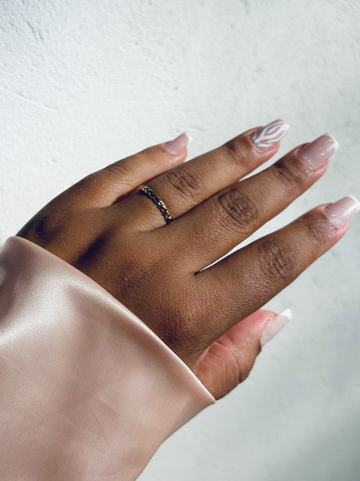 Anel Corrente Fina De Elos Banhado a Ouro 18K - #19