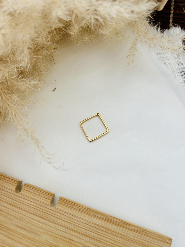 Anel Minimalista Barra Reta Banhado a Ouro 18K - #12