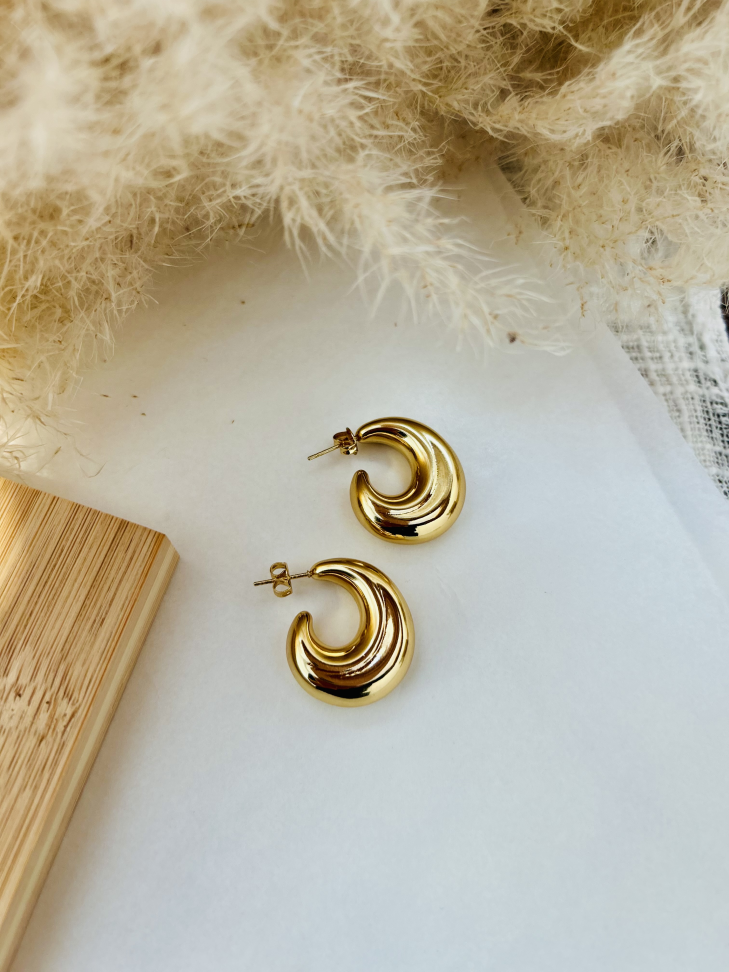 ARGOLA BOLD LUXO AÇO INOX DOURADA | Hipoalergênica - #4