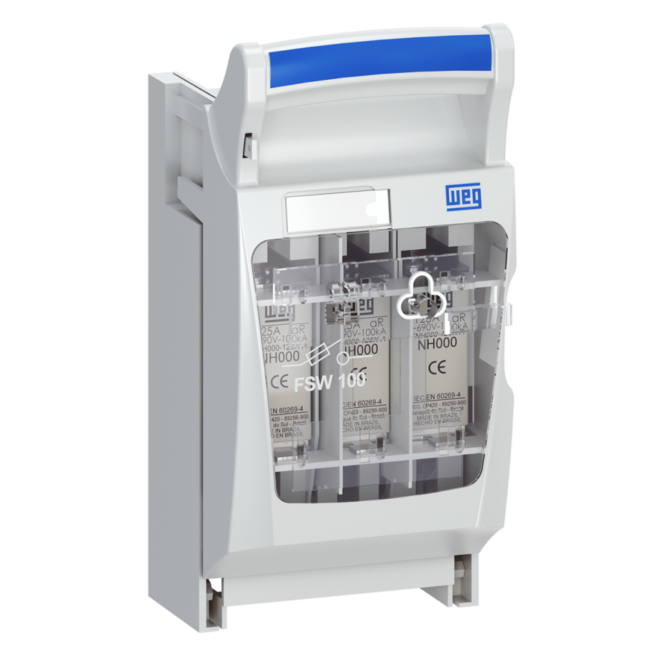 CHAVE SECCIONADORA SACA FUSIVEL 3P 100A NH000 FSW100-3 WEG CÓDIGO 11884107
