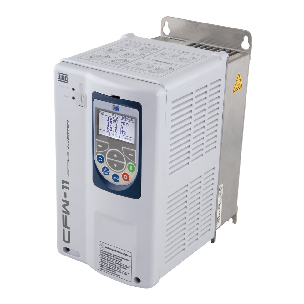INVERSOR FREQUÊNCIA MONOFÁSICO 200-240V 10A BRCFW110010S2OFAZ WEG CÓDIGO 11494250