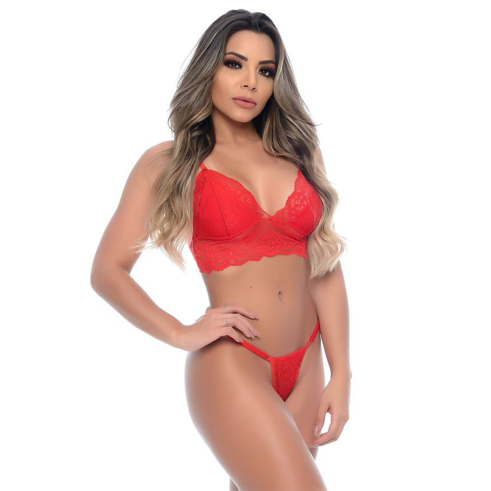 Conjunto Suspiro em Renda Patitex (VERMELHO - P) - #2