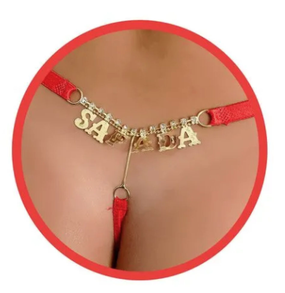 Tanga Fio Erótica "Safada" com Strass Patitex - #2