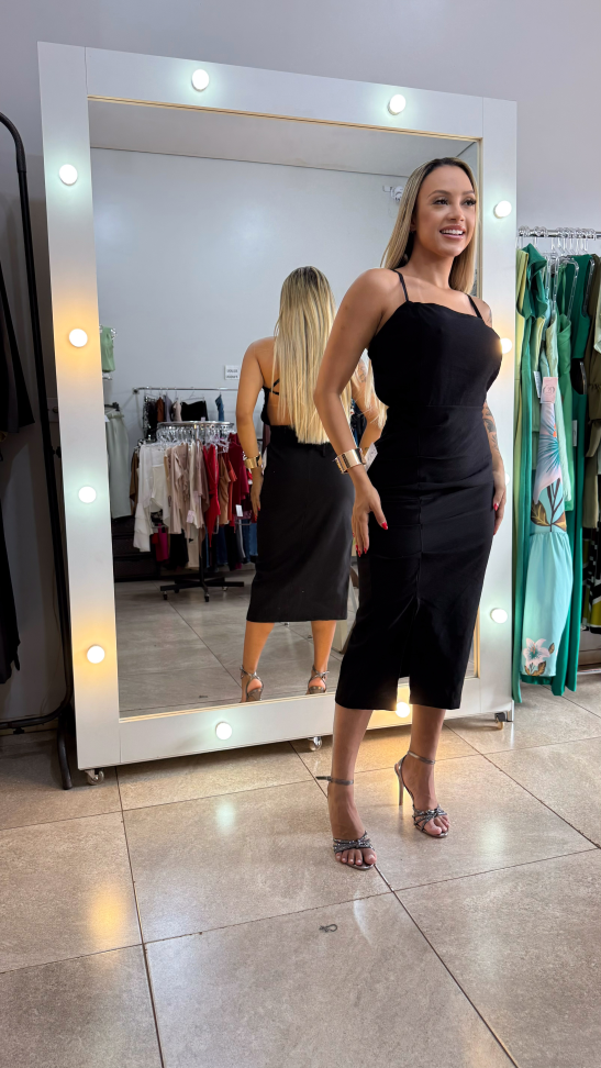 Vestido Francesca _ M e G _ amarrar nas costas _ M _ G _ Midi _ preto - #2