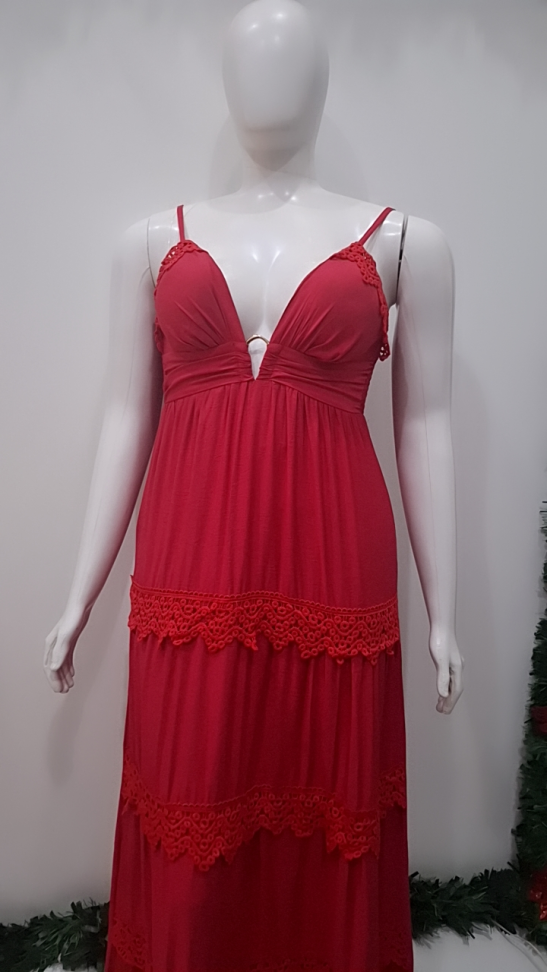 Vestido Angeline _ GG _ veste 44_ branco _ Vermelho - #2