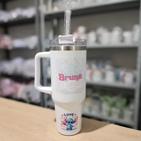 Copo Térmico branco com alça 1.200 ml