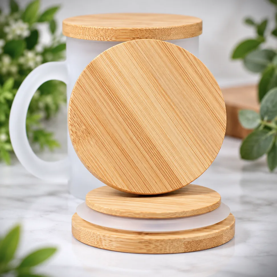 Tampa de Bambu para Caneca