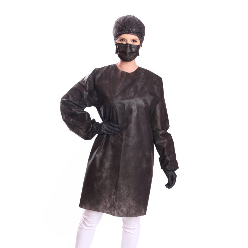 Avental 30 gm² Preto ProtDesc Pacote com 10 Unidades - #2