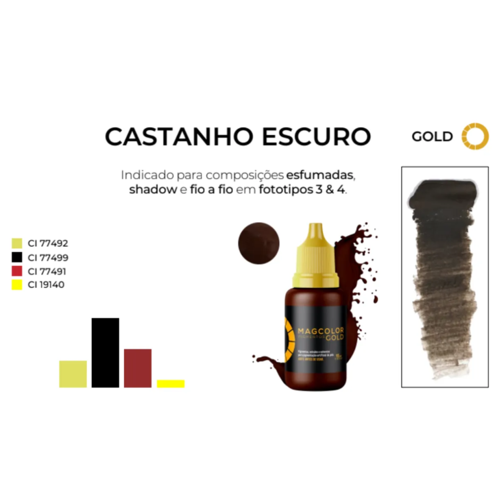 Pigmento Mag Gold Castanho Escuro 10 ml