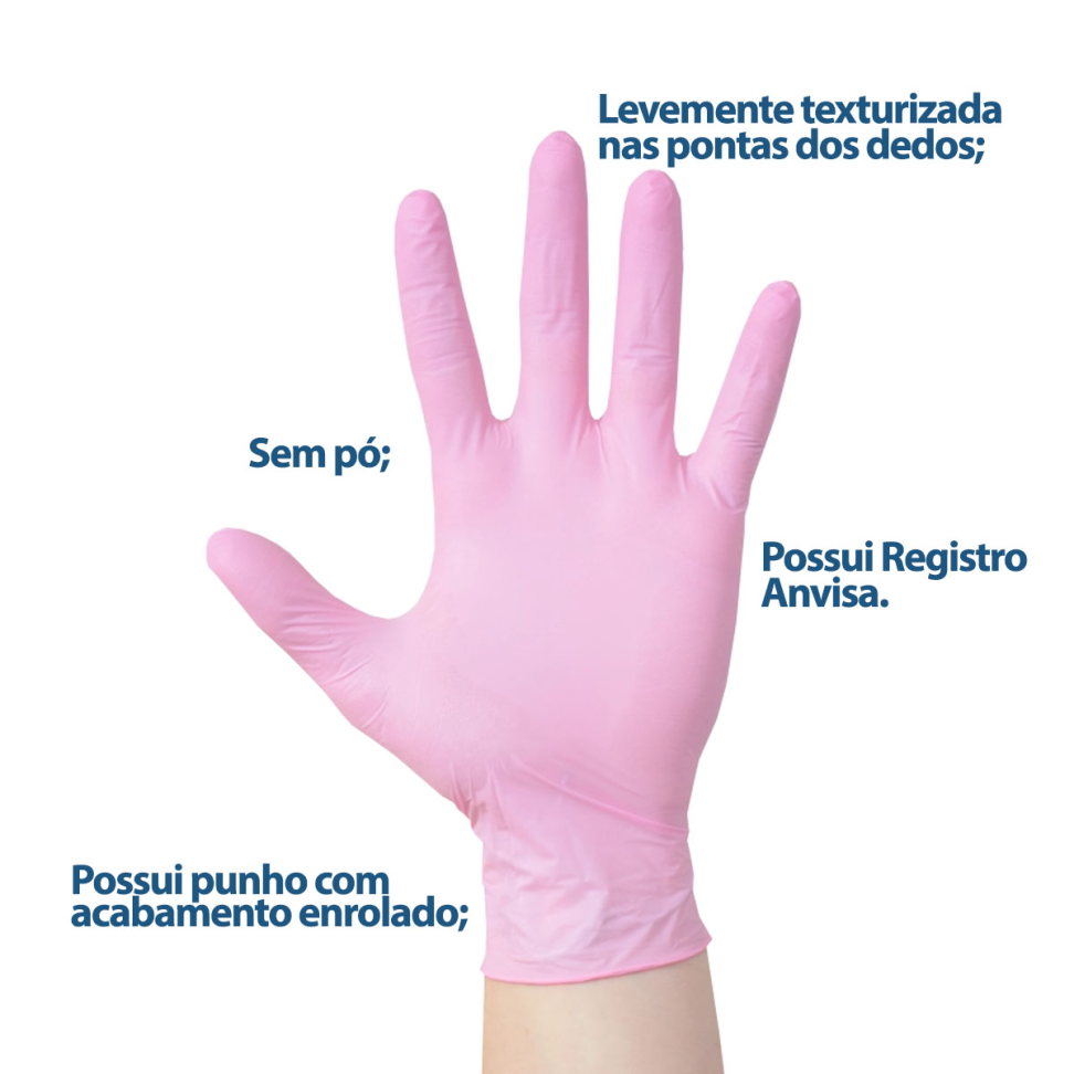 Luva Medix Nitrilo Rosa P - #3
