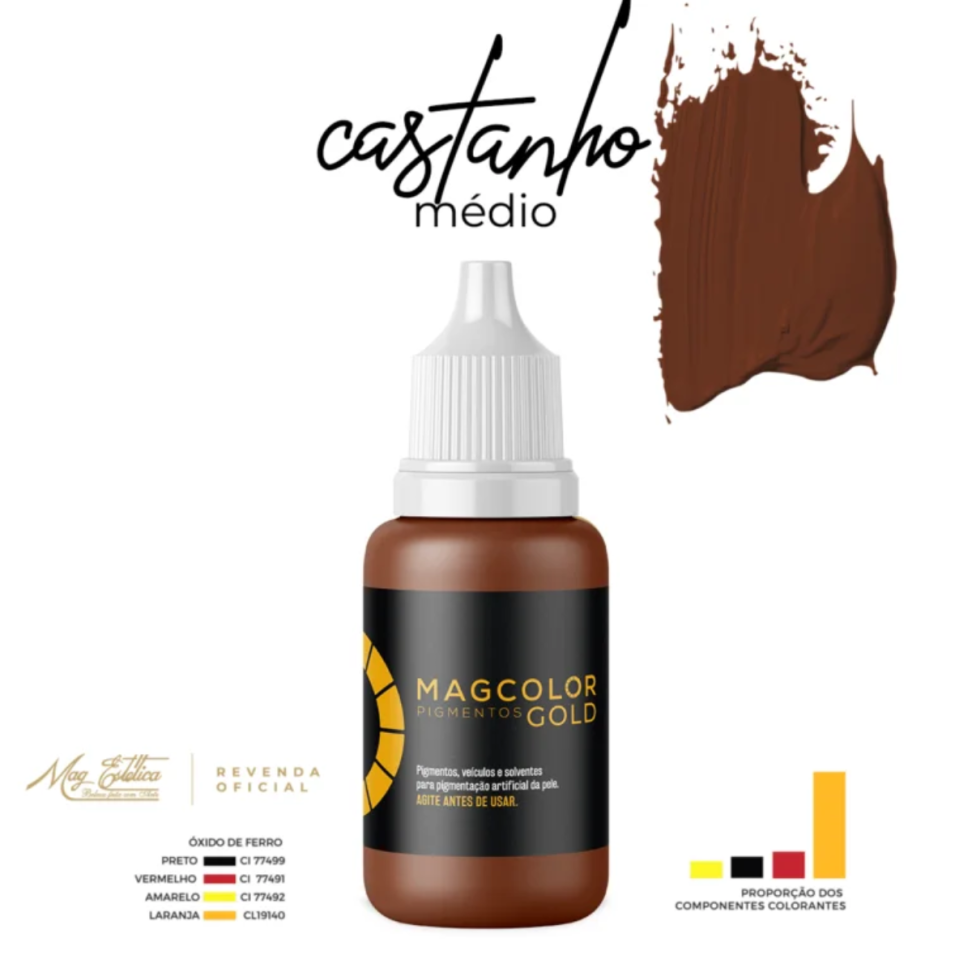 Pigmento Mag Gold Castanho Médio 10 ml