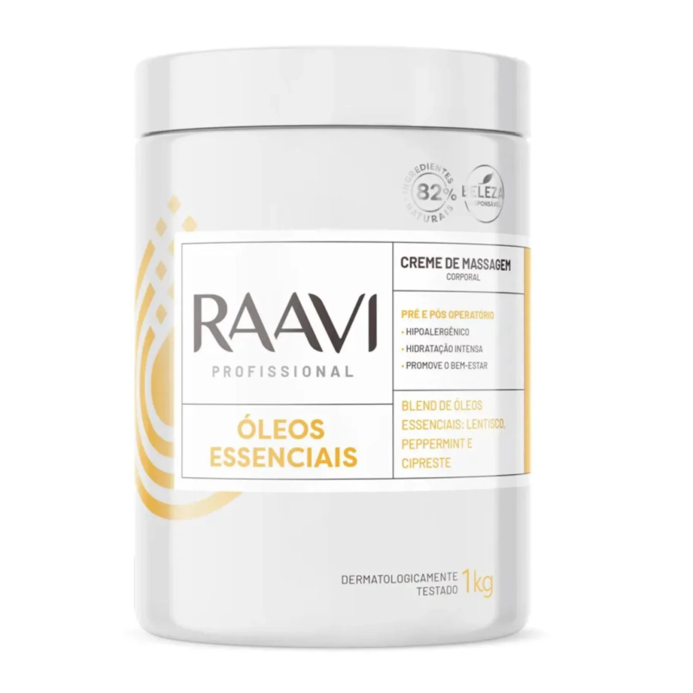 Creme de Massagem Óleos Essenciais 1 kg RAAVI