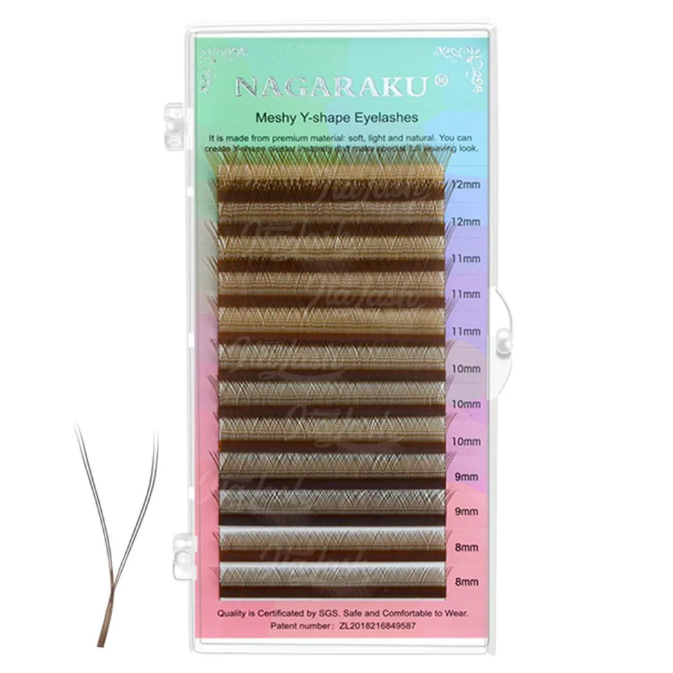 Cílios Nagaraku  0,07 em Y - Caixa Mix D 8-14 Marrom - #2