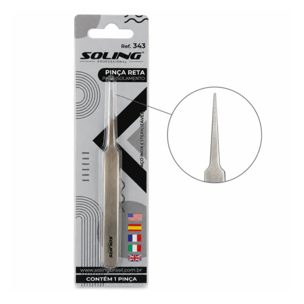 Pinça Soling Reta para Isolamento Ref. 343 - #3