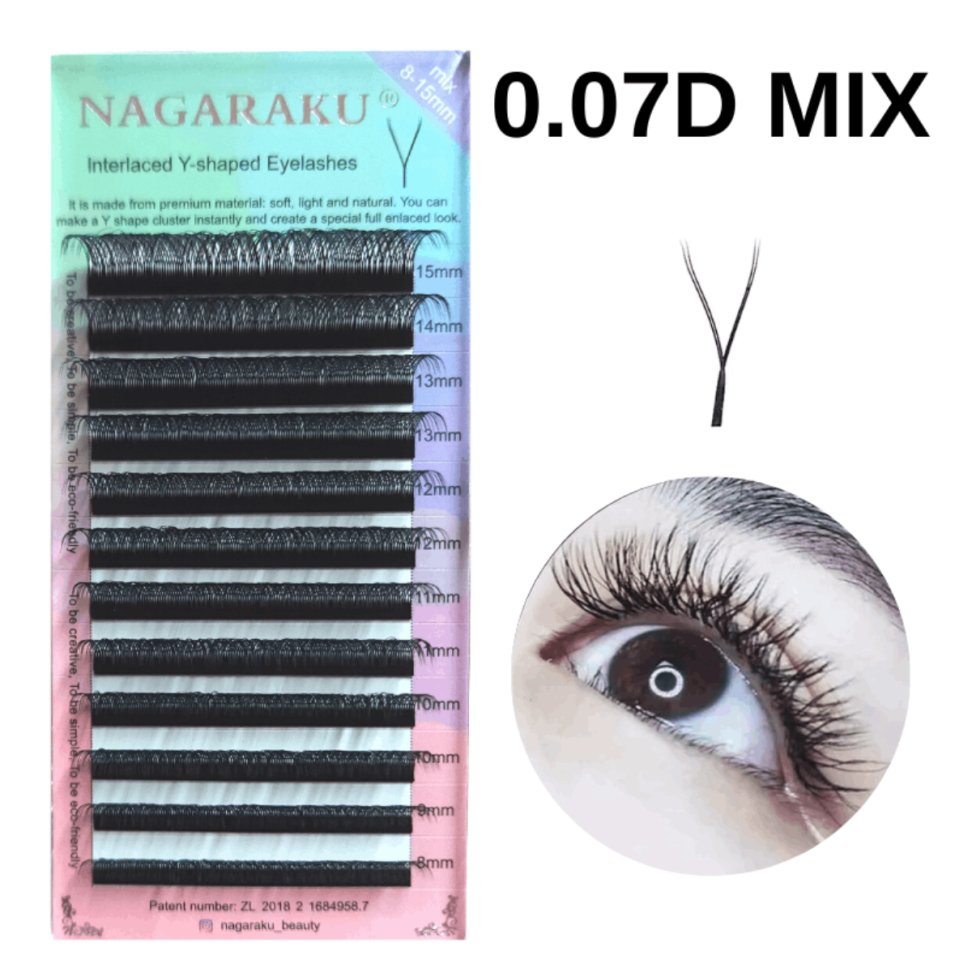 Cílios Nagaraku  0,07 em Y - Caixa Mix D 8-14 - #2
