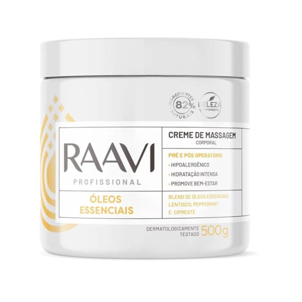 Creme de Massagem Óleos Essenciais 500 g RAAVI