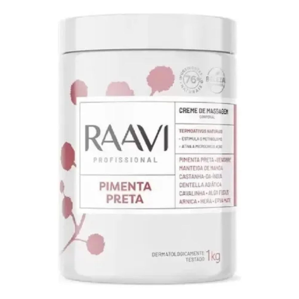 Creme de Massagem Pimenta Preta 1 kg RAAVI