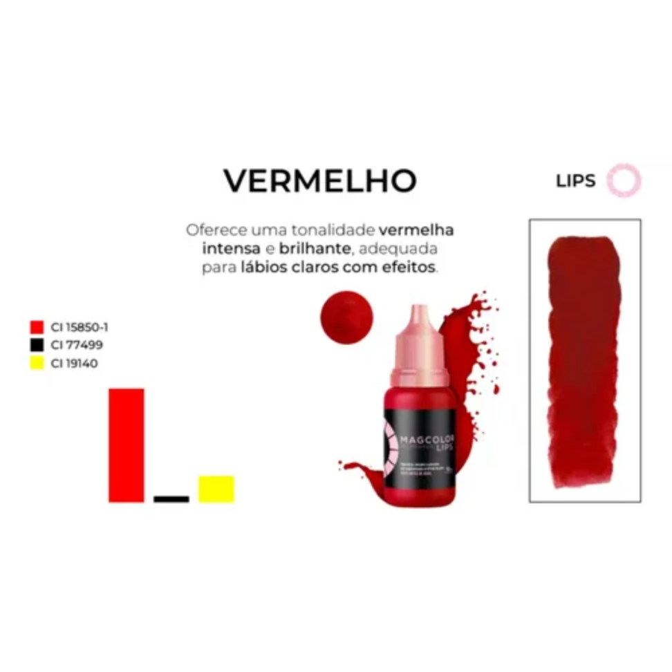 Pigmento Mag Gold Lips Vermelho 5 ml